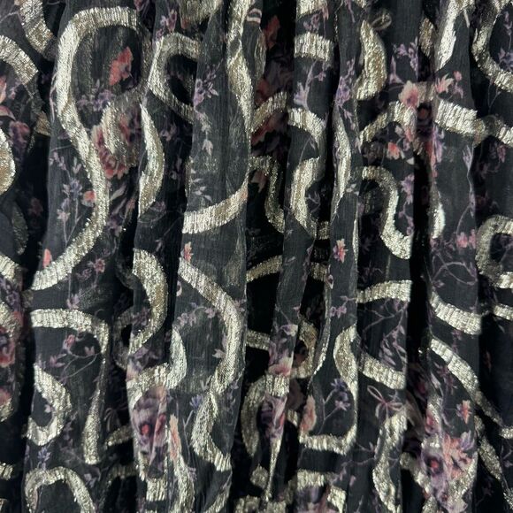 LoveShackFancy Scarlett Metallic Ruffled Semi-Sheer Top - Picture 3 of 5